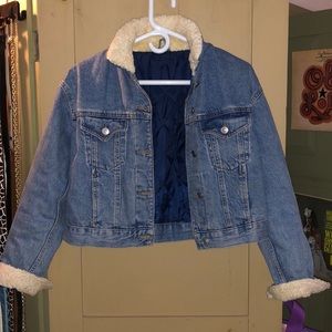 Top Shop lined jean jacket size small